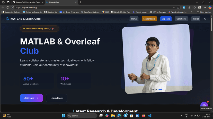 Club Site with Certificates and Chatbot